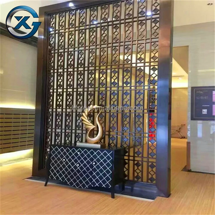 Villa Metal  Decorative Wall Panel Restaurant Folding Screen Room Divider