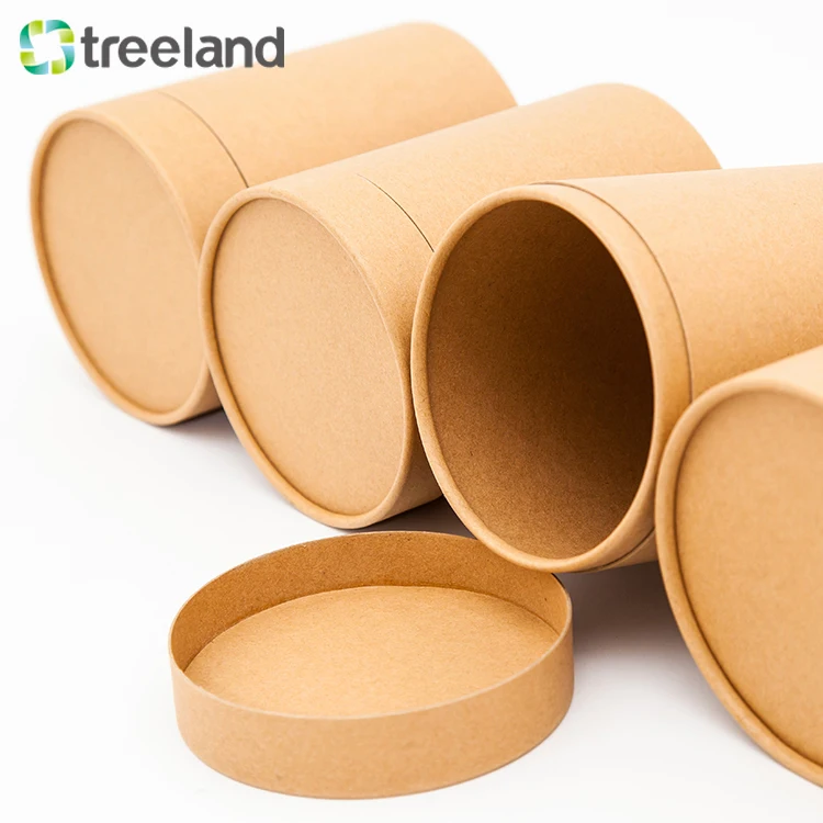 Kraft Paper Box Packaging Round Shape Cylinder Cardboard Can