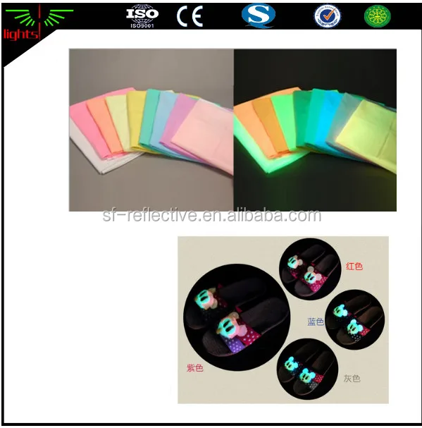 glow in the dark light polyester textile cloth fabric for night photoluminescent luminous mesh dresses clothing