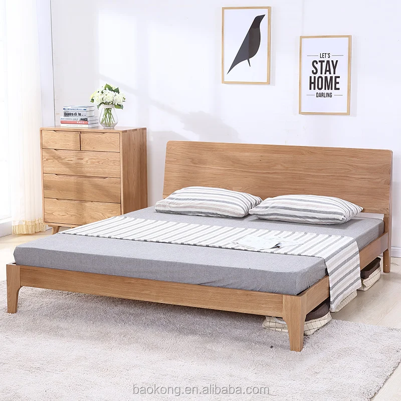 Modern Solid Wood Queen/King Size Hotel Bed