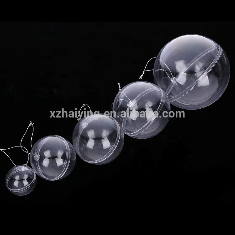 New plastic transparent fillables Christmas ball creative DIY clear hollow Christmas tree pendants clear ornament bulb container