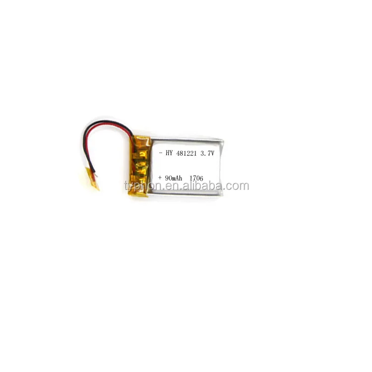 OEM battery 481221 3.7v 90mAh rechargeable flat lithium li-ion lipo battery