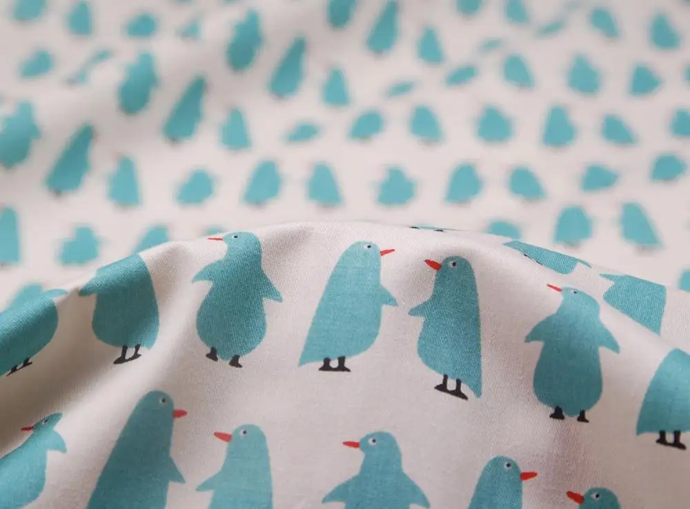 Printed Penguin 100% Cotton Fabric Eco-Friendly&Breathable Patchwork Cloth For DIY Sewing Crafts