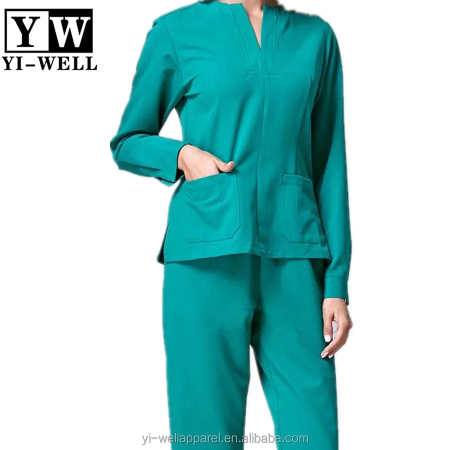 New style hot sale long sleeve nurse uniform set fashionable nurse uniform designs
