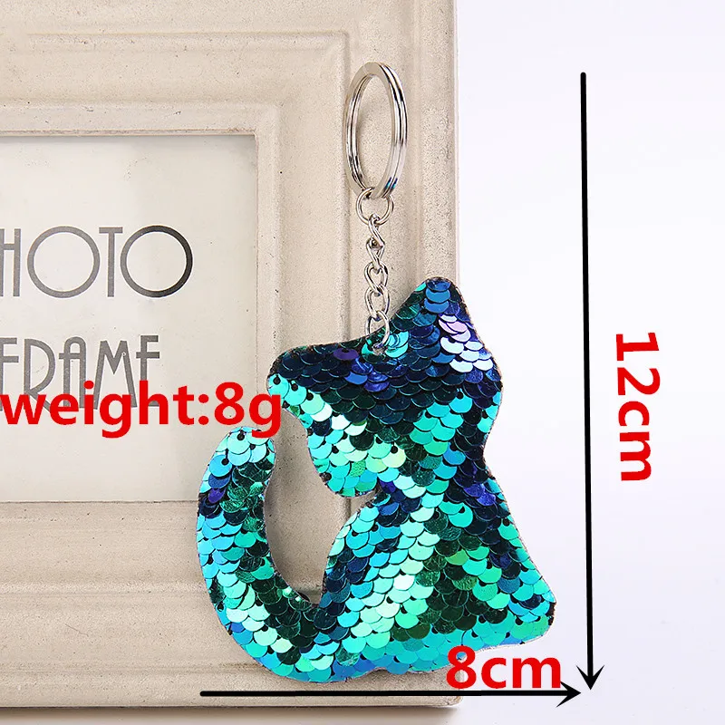2018 High Quality Cute Animal Bear Panda Keychain Glitter Sequins Key Ring for Women Handbag Purse Pendants Holder Keyring