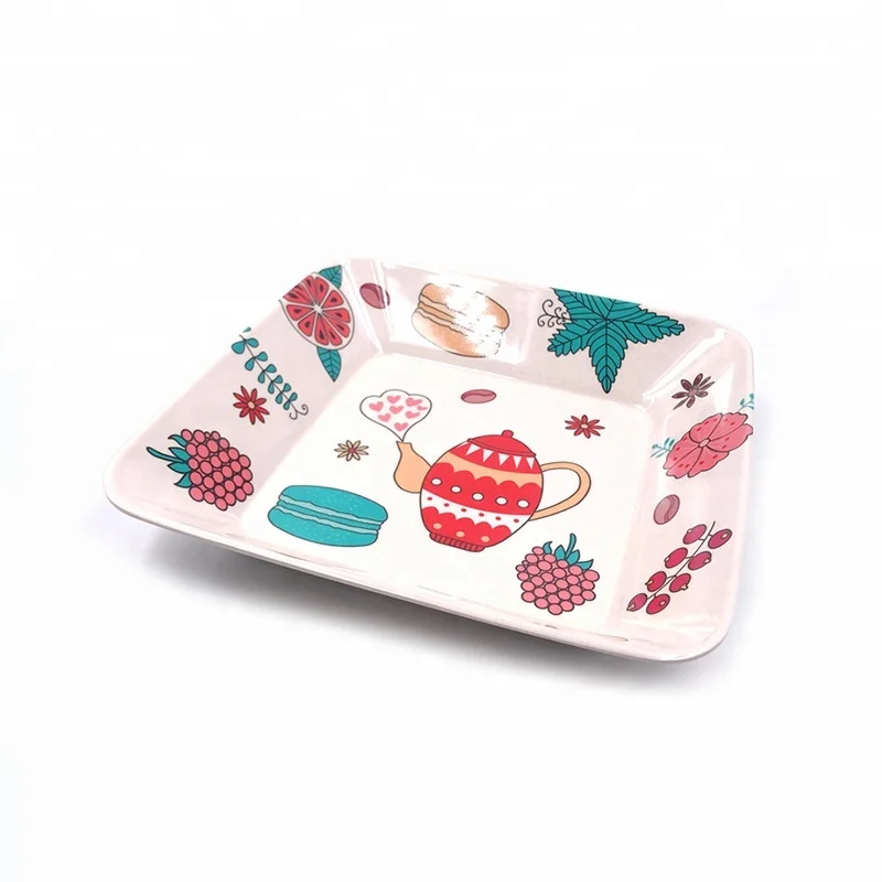 The most popular bamboo bowl wholesale bamboo fiber plate ashtray with custom logo