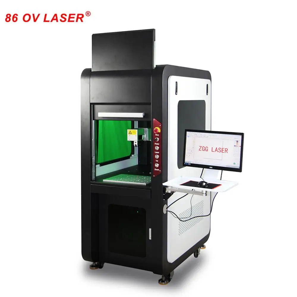 Закрытый тип волоконно-лазерная маркировочная машина для металла, дополнительный Летающий конвейер для производственной линии