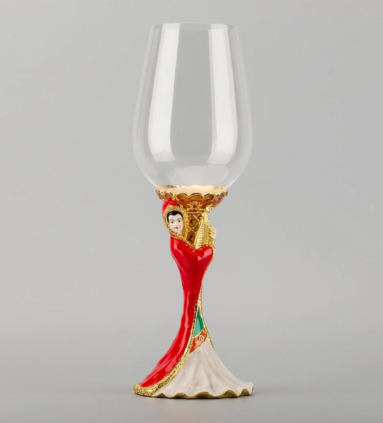 
High quality decoration Chinese four beauty acrylic champagne red wine glass 