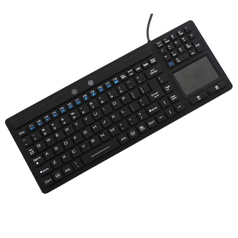 Водонепроницаемая силиконовая клавиатура с 108 кнопками и встроенной сенсорной панелью (USB)