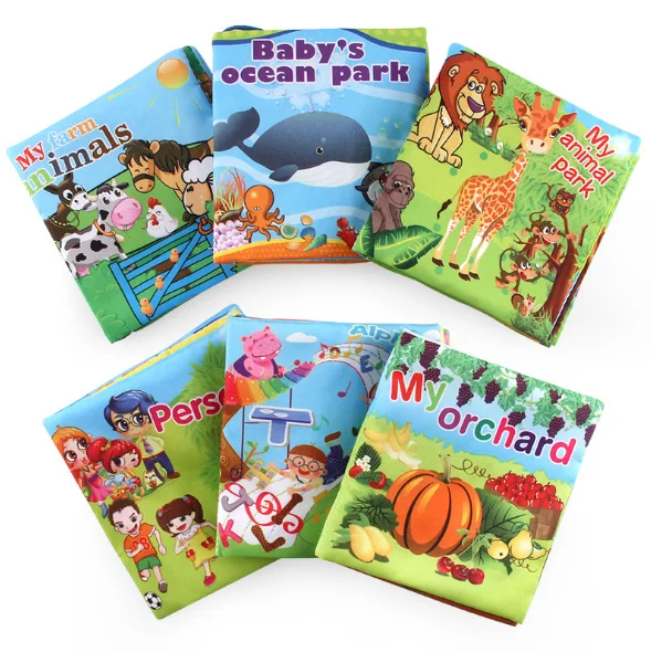 0-6 months baby fabric book Baby Tear not rotten early teaching book 3D Baby cloth book
