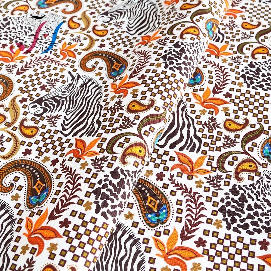 Custom digital printing animal pattern on cotton canvas fabric