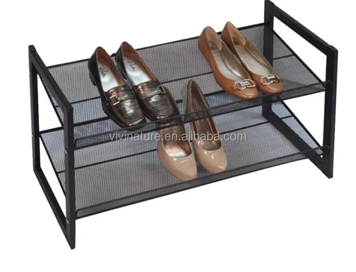 4 Tier Metal Steel Mesh Multi-Functional  Shoe Rack Shoe Storage Organizer for Living Room Entryway