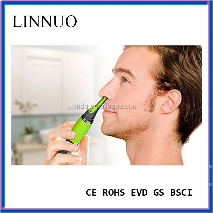 
green color battery nose hair trimmer 