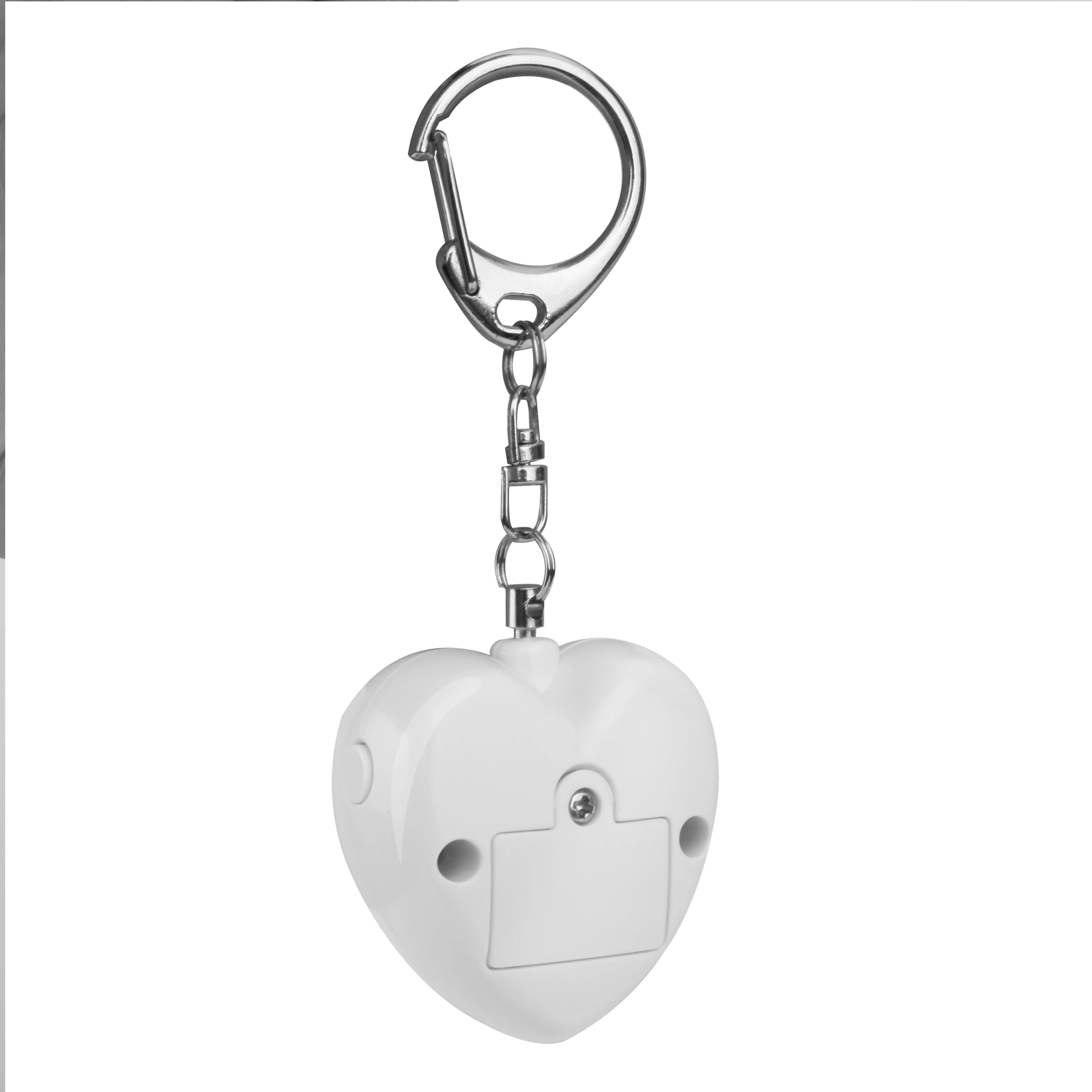 Meinoe Hot Sell Personal Alarm Patented Heart Shape Lady Lovely Alarm With Keychain And LED Light