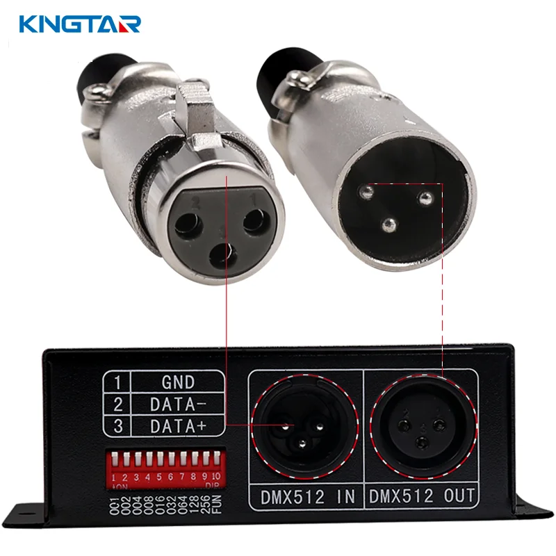 WS2801 WS2811 UCS1903 SPI 3-Channel DMX Decoder Manual Switch Controller for DC5V-24V 12V ROHS Certified