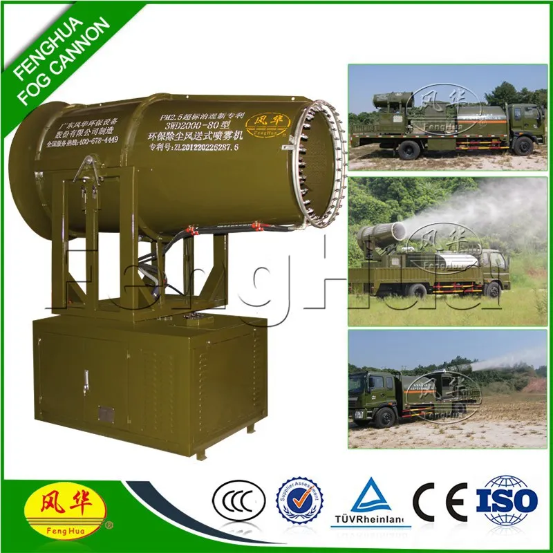 
CE CCC approved DS-80 self supporting fog cannon self sufficient water spray stream dust buster with silencer optional 