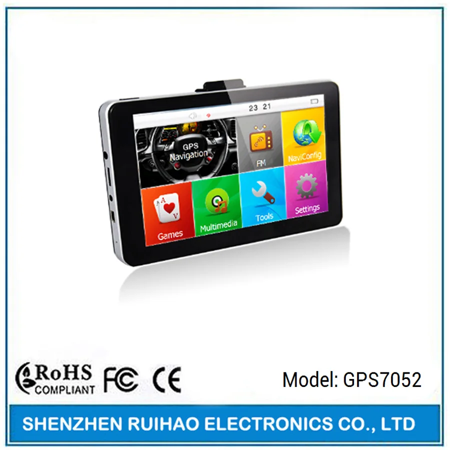 Высокая скорость 7 дюймов gps mediatek mt2531 256 ram gps с 8 ГБ flash и tmc