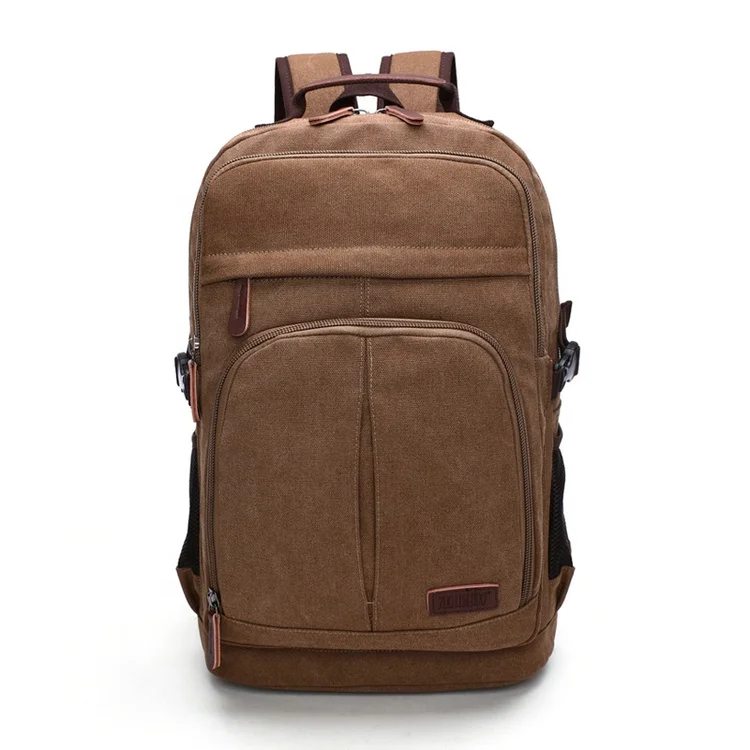 Wholesale high quality fashion 16oz wash canvas laptop backpacks for man school