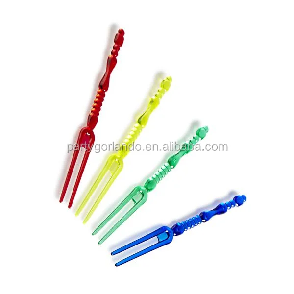 Plastic Party 4.5 inch Mini fruit Fork