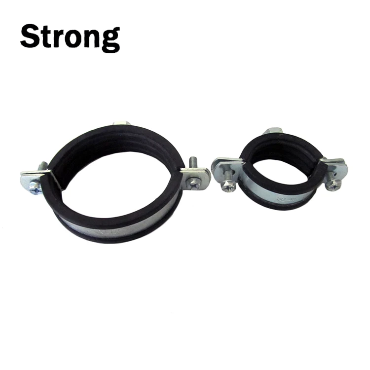 Pipe clamps Pipe Clamp With Rubber With Double Screw And Plastic Sleeve Size:22mm-160mm