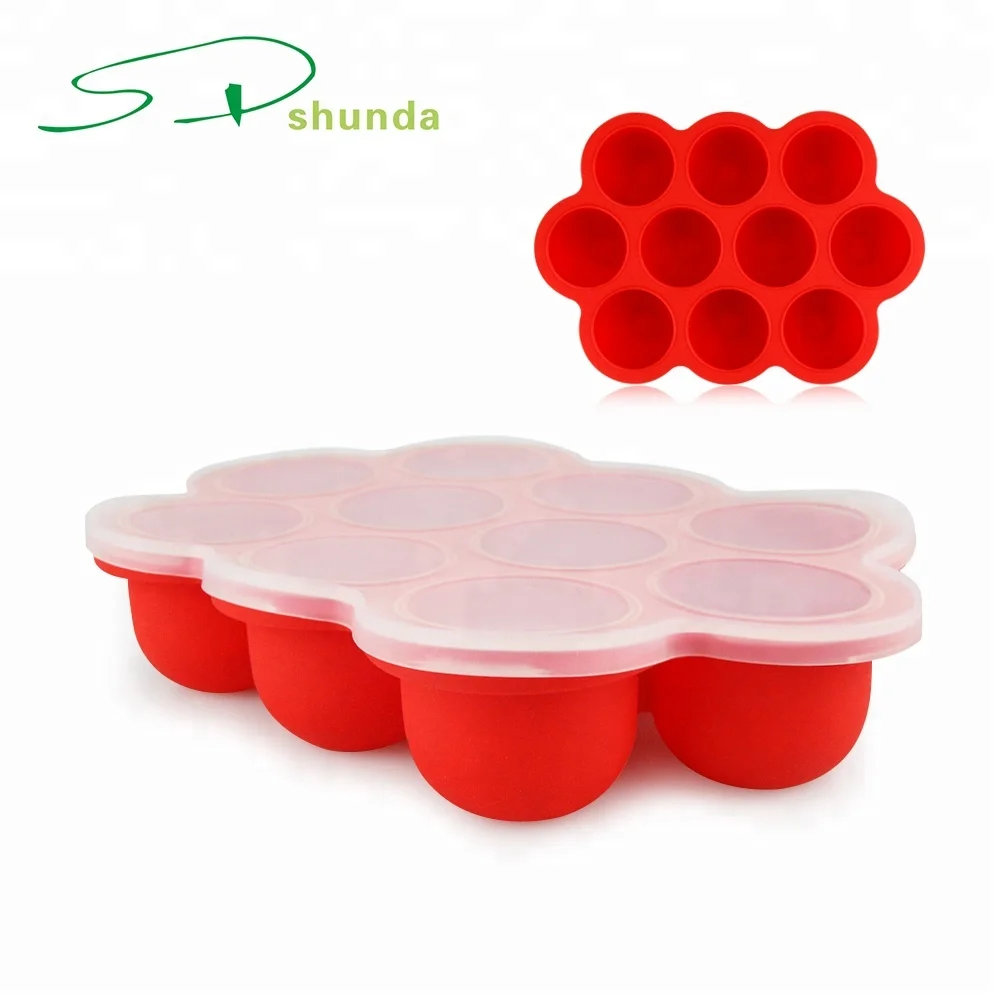Homemade Reusable Baby Food Storage Containers10 Compartments Egg Bites Molds Silicone Baby Food Freezer Tray With Lid