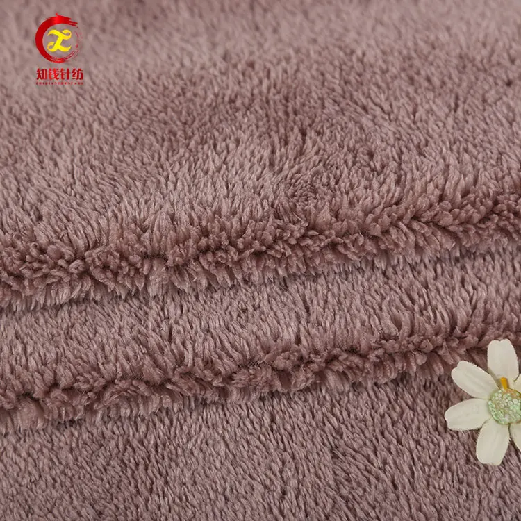 Popular shu velveteen style polyester knitting fleece fabric garment