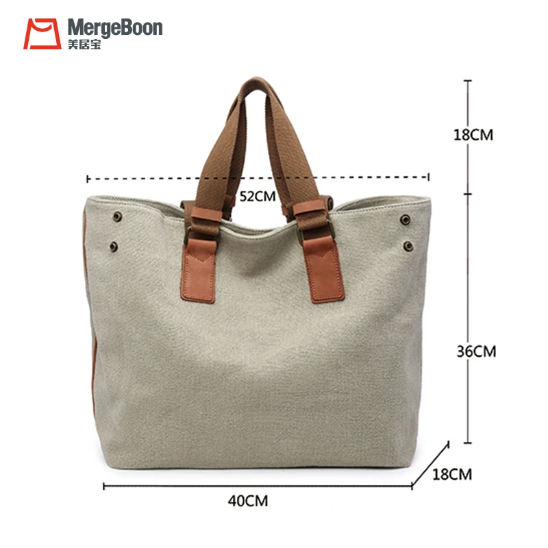Mergeboon new stylish cotton canvas tote handbags for women