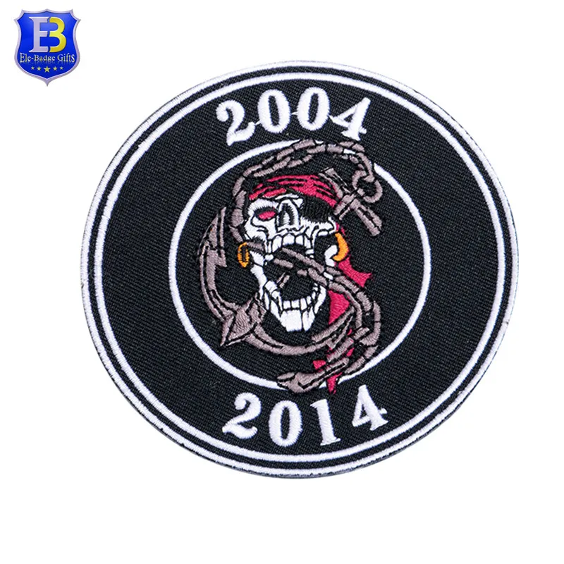 Hot sale china manufacturer directly make iron on skull heads embroidery patch for garment