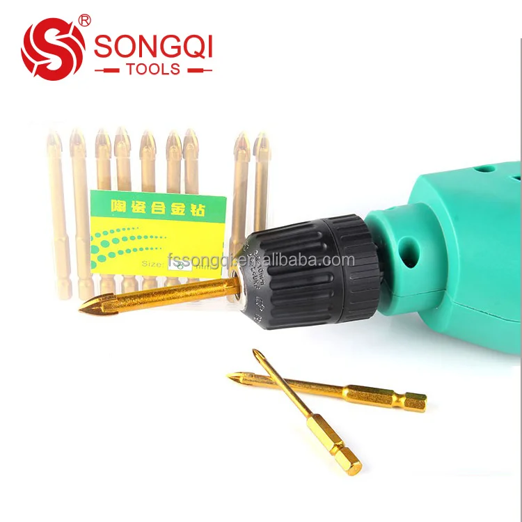 Cross Head Hex Shank Tile Drill Bit for Tile Glass Brick Wall