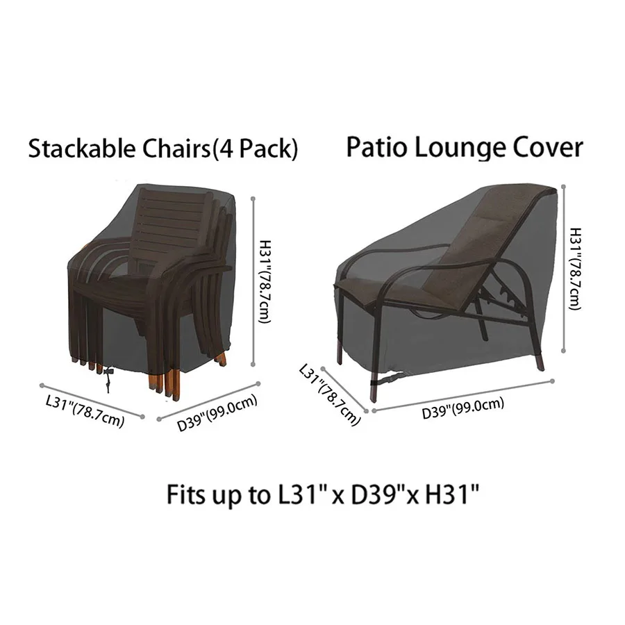 Z554 толстые Оксфордские штабелируемые стулья чехол для наружной мебели дома