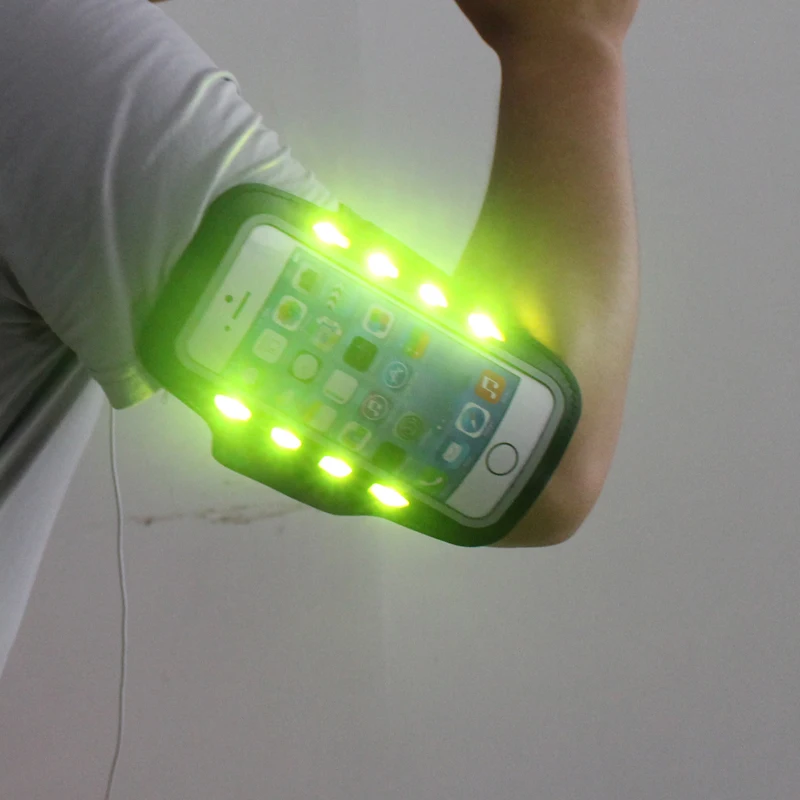 Waterproof Led Phone Armband for Out Sport Waterproof Cell Phone Case Fashion Adjustable Led Phone Armband for Jogging Running
