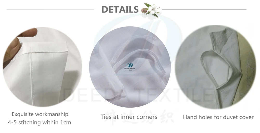 Deeda factory luxury Anti bacterial white ribbon 5 star hotel aldi bedding