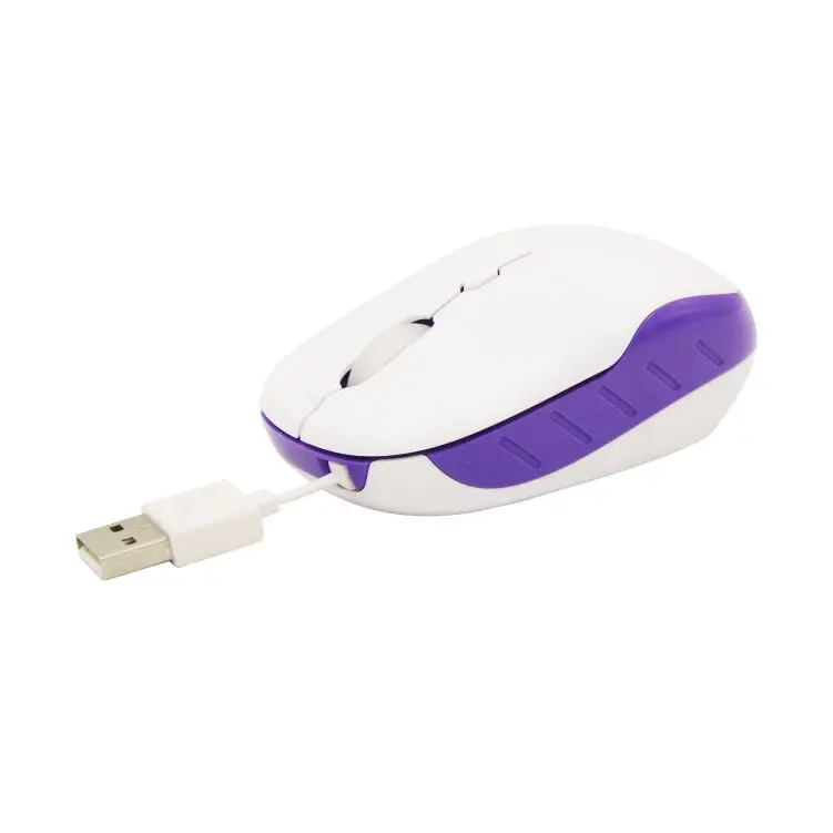 
Optical Slim Wired Touch Notebook Gaming Mouse With Retractable Cable For Laptop 