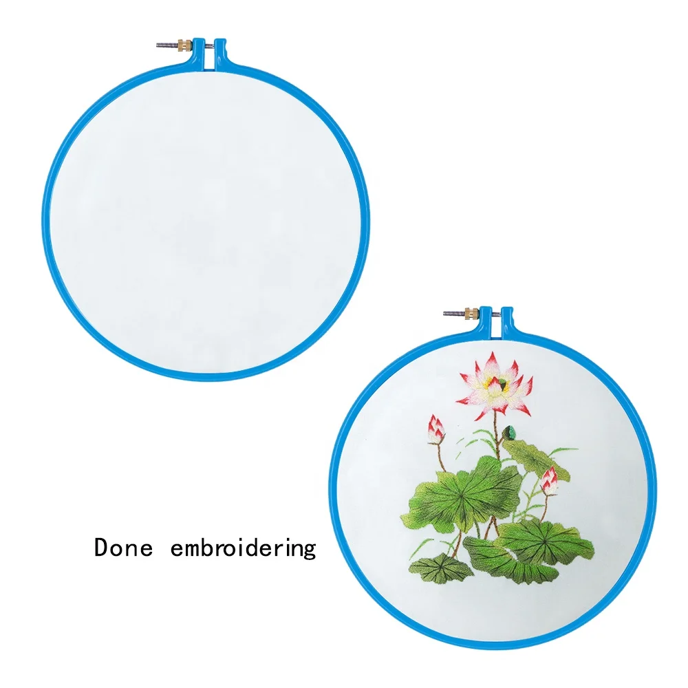 
SKC Cross Stitch Craft DIY Tool Adjustable Embroidery Hoop Handhold Circle Embroidery Plastic Frame Hoop 