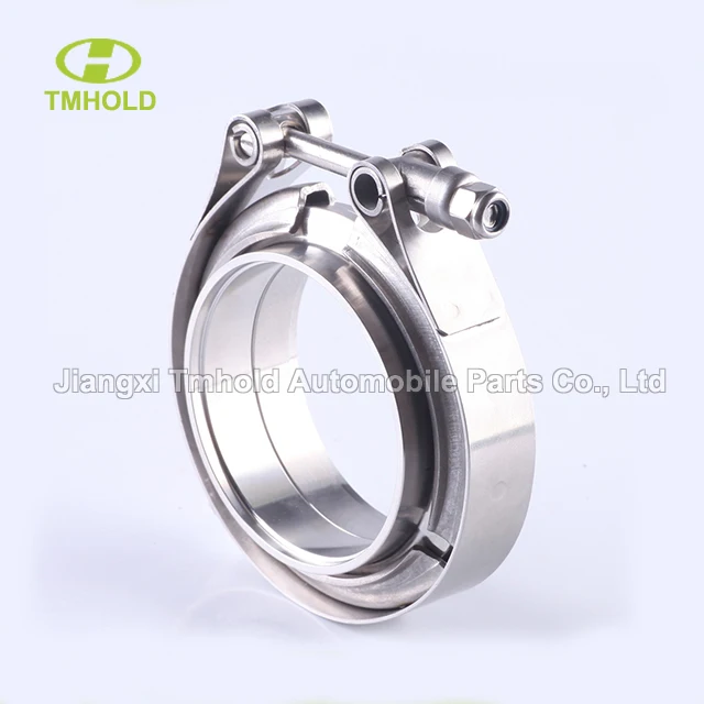 3.0 inch stainless steel turbocharger v-band clamp with turbo/blow exhaust wastegate flanges