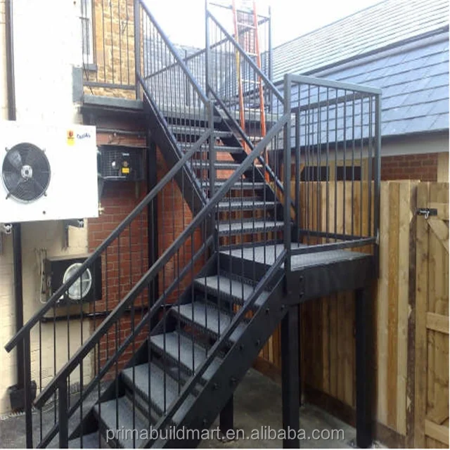 Wrought iron stair design straight steel staircase outdoor iron stairs