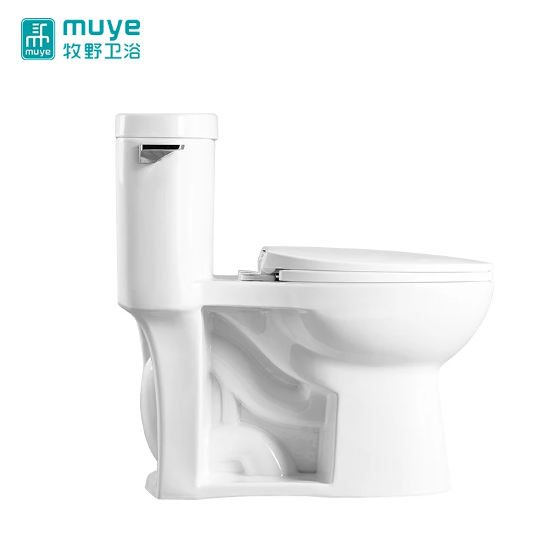 Chaozhou Sanitary Ware Manufacturer Side Push Button Design WC One Piece UPC Toilet