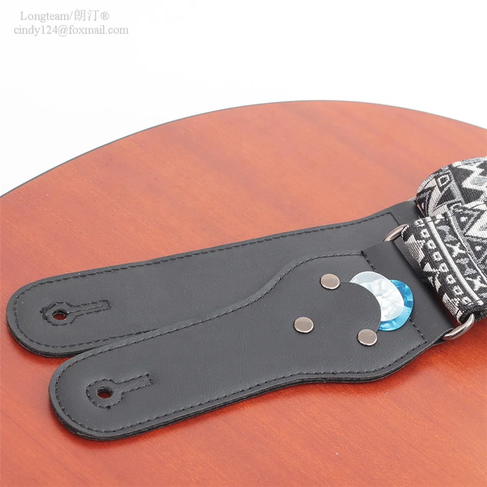 Longteam brand ethnic style acoustic guitar strap bass and electric guitar strap embroidery style guitar straps