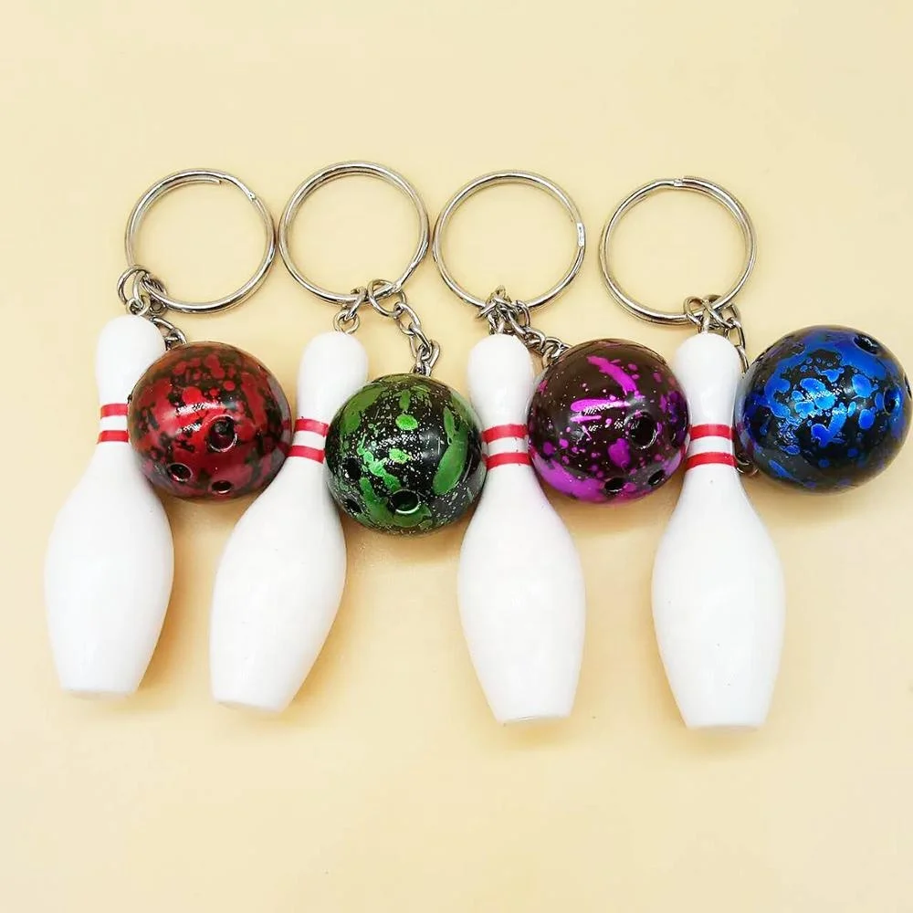 Wholesale bowling ball and pin party favor gifts sports souvenirs bowling keychain