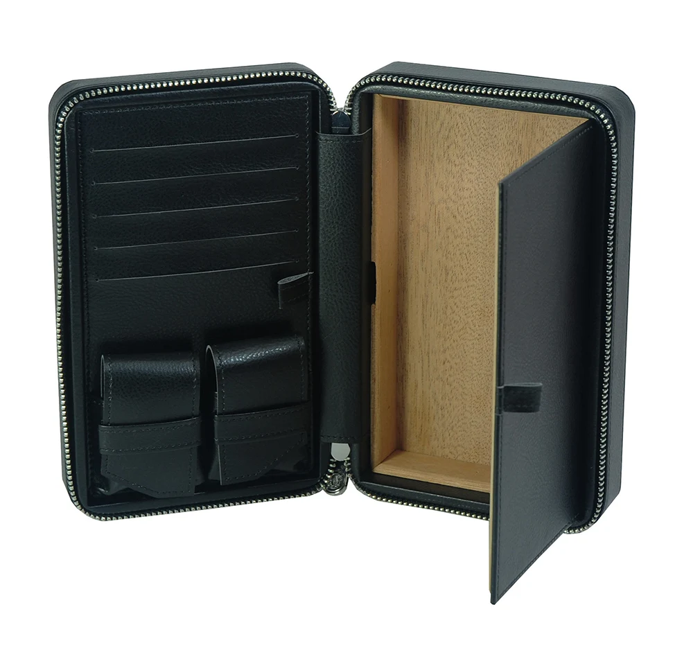 
Personalized Accessorized Traveler Portable Cigar Humidor Case 