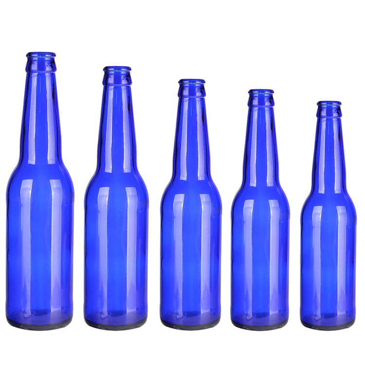 Clear Crown Beer Glass Bottle Blue Green Brown Vodka Cap with Brush Hot Stamping Beverage 330ml 355 Ml 640ml