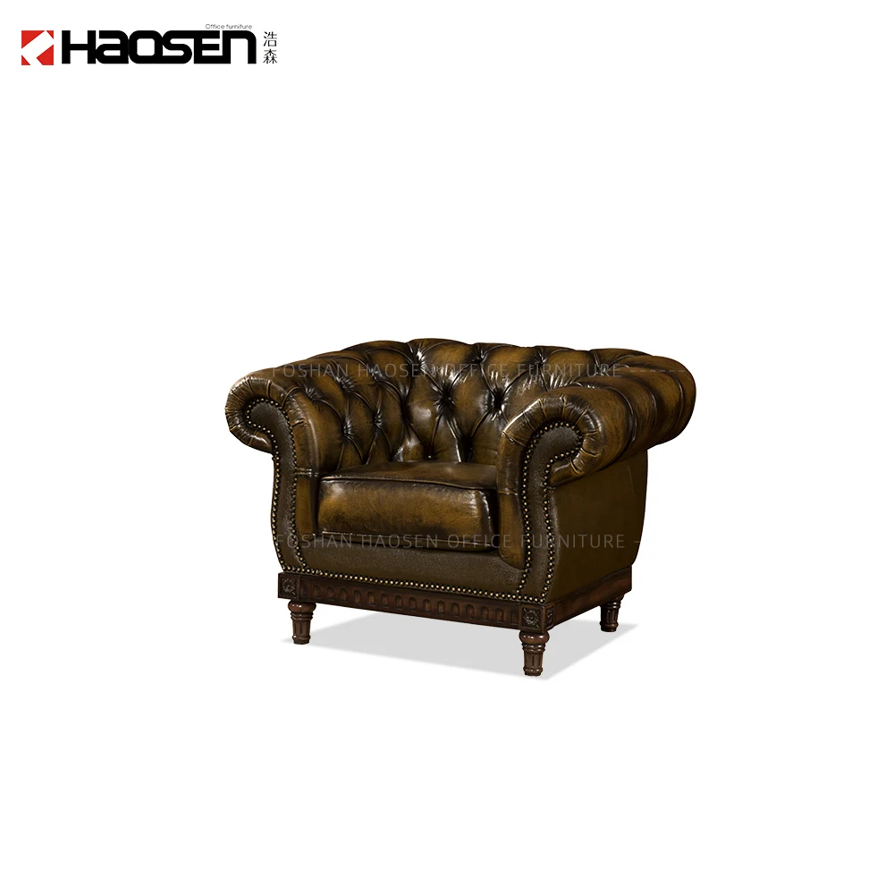 HAOSEN B264 supplier High end living room sofa 1+2+3 half leather sofa set customized wholesale
