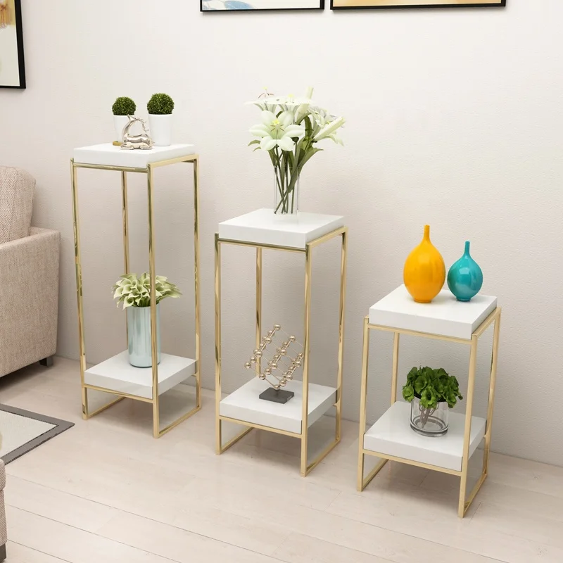 Wholesale Square Metal Corner Plant Wall 3pcs Flower Stand/Cake Table for Wedding/Party Decoration