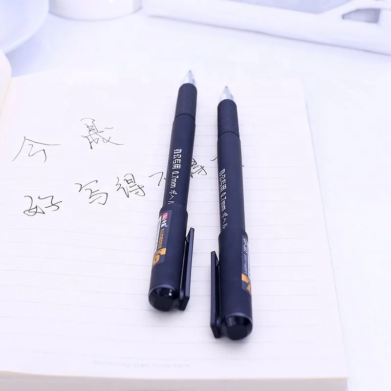 Excellent quality black/blue stylish non-toxic 0.7mm office use plastic gel pens