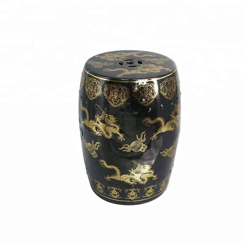 
 Chinese dragon drum ceramic stool UK flag painting porcelain home decoration with different color for garden seat  