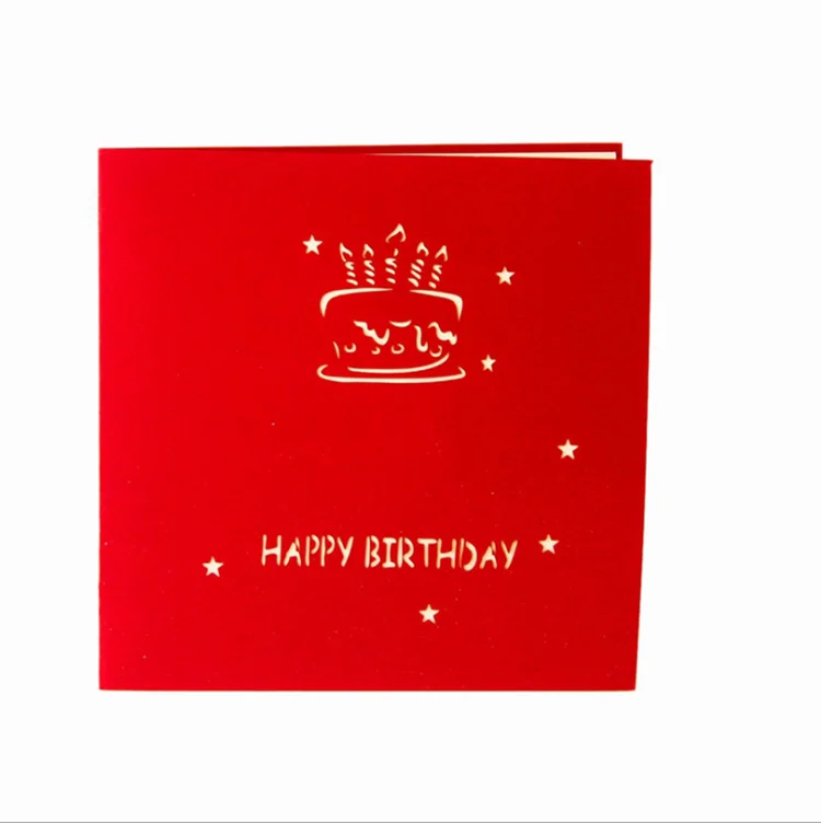 OP-S Business custom birthday card three-dimensional cake card 3D creative gift gift retro handmade small card