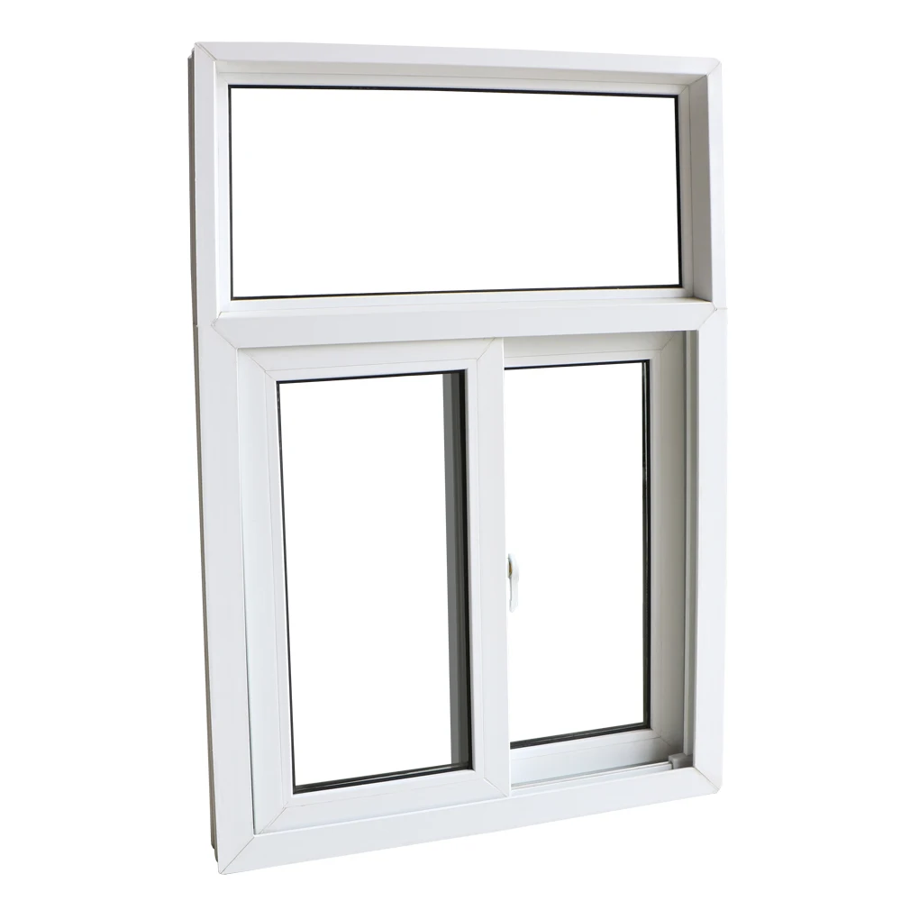 Cheap house windows blue tinted glass pvc sliding window with mosquito net