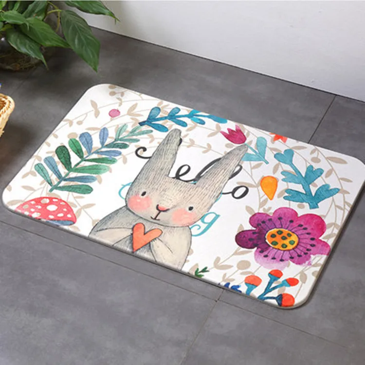 QJMAX High Quality Custom Design Printing Magic Quick Dry Diatomite Foot Mat
