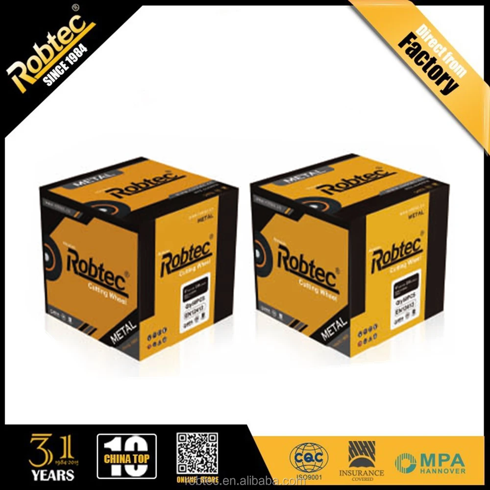 ROBTEC 4.5 inch 115*6.0*22.2mm China Abrasives Black Color Reinforced Metal Grinding Disk/wheel/Disc