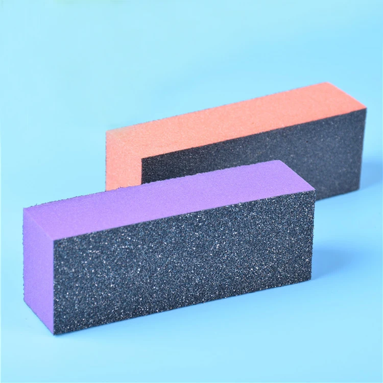 Wholesale Two Color Three Way Blue Orange Purple Buffer Block Eco Friendly Mini Disposable Nail Buffer Block Professional